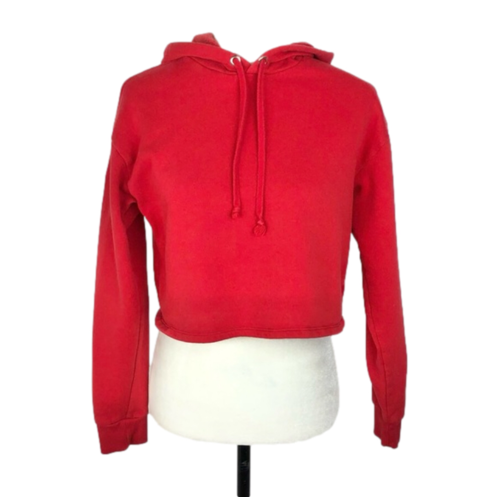 H&M red cropped hoodie